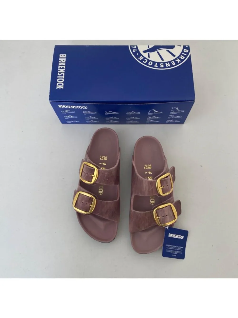 New Birkenstock *narrow* Arizona Big Buckle Sandals Slides Shoes Lavender - Picture 2 of 9